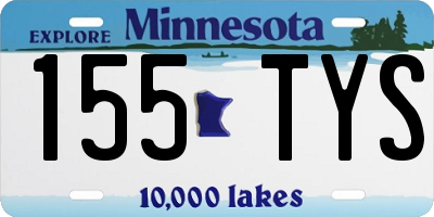 MN license plate 155TYS