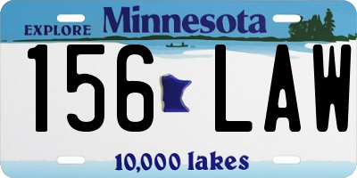 MN license plate 156LAW