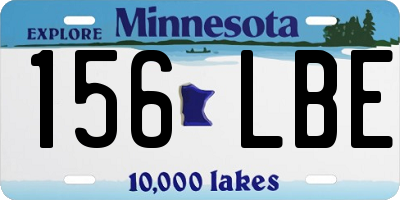 MN license plate 156LBE