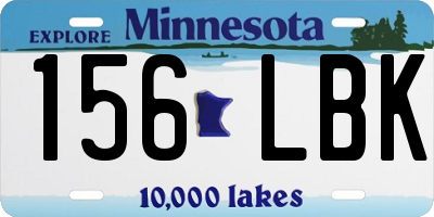 MN license plate 156LBK