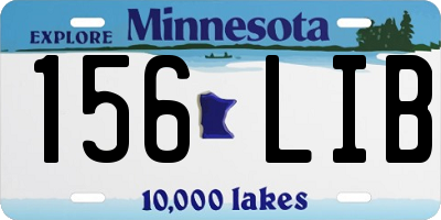 MN license plate 156LIB