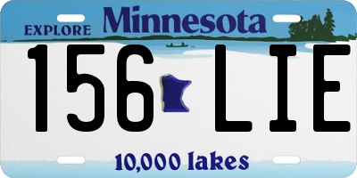 MN license plate 156LIE
