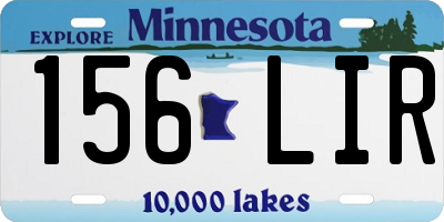 MN license plate 156LIR