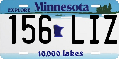 MN license plate 156LIZ