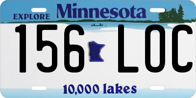 MN license plate 156LOC