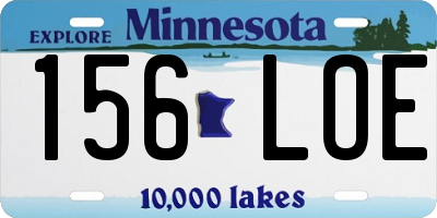 MN license plate 156LOE