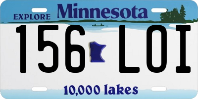 MN license plate 156LOI