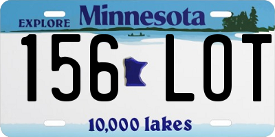 MN license plate 156LOT