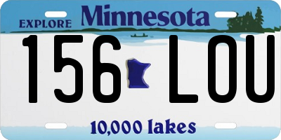 MN license plate 156LOU