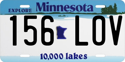 MN license plate 156LOV