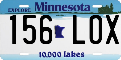 MN license plate 156LOX