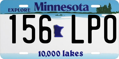 MN license plate 156LPO