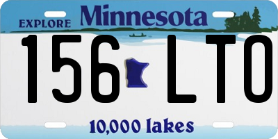 MN license plate 156LTO
