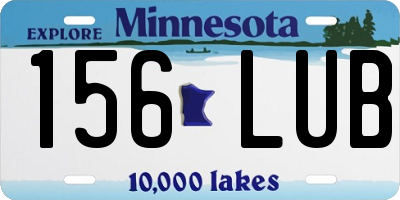 MN license plate 156LUB