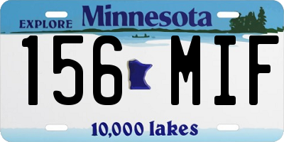 MN license plate 156MIF