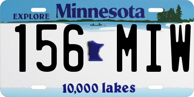 MN license plate 156MIW