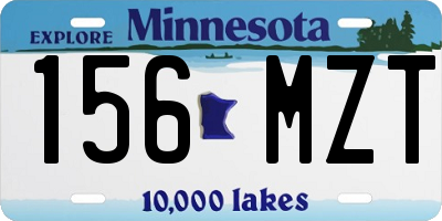 MN license plate 156MZT