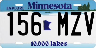 MN license plate 156MZV