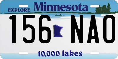 MN license plate 156NAO