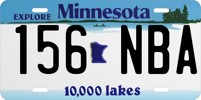 MN license plate 156NBA