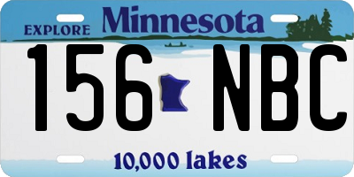 MN license plate 156NBC