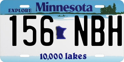 MN license plate 156NBH