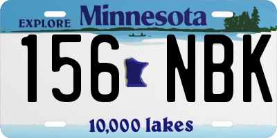 MN license plate 156NBK