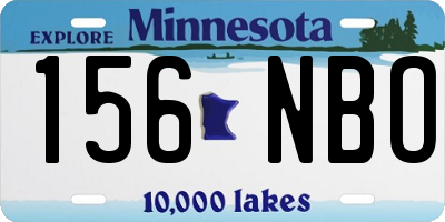 MN license plate 156NBO