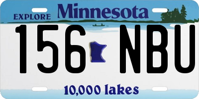 MN license plate 156NBU