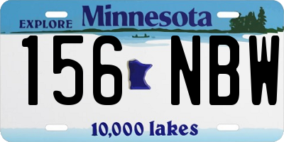 MN license plate 156NBW