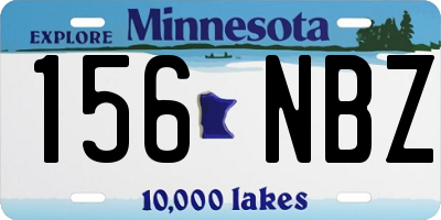MN license plate 156NBZ