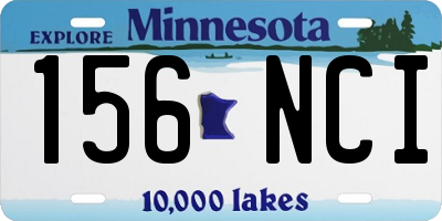 MN license plate 156NCI