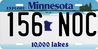 MN license plate 156NOC