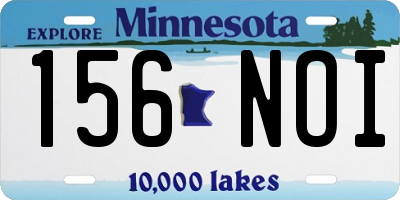 MN license plate 156NOI
