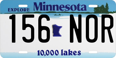 MN license plate 156NOR