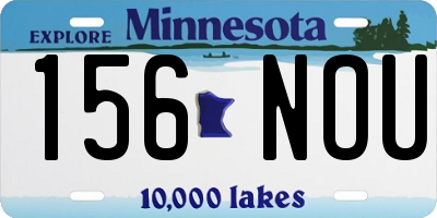 MN license plate 156NOU