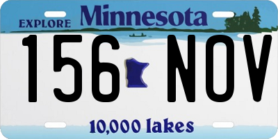 MN license plate 156NOV