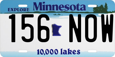MN license plate 156NOW