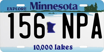 MN license plate 156NPA