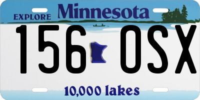 MN license plate 156OSX