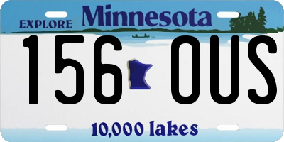 MN license plate 156OUS