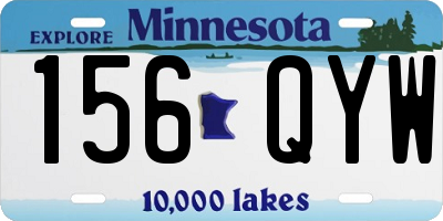 MN license plate 156QYW