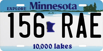 MN license plate 156RAE