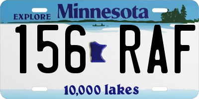 MN license plate 156RAF