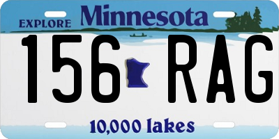 MN license plate 156RAG