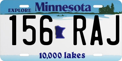 MN license plate 156RAJ