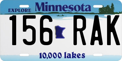 MN license plate 156RAK