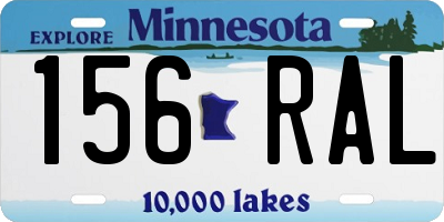 MN license plate 156RAL