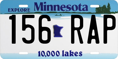 MN license plate 156RAP