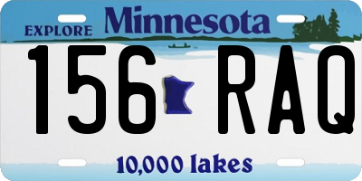 MN license plate 156RAQ